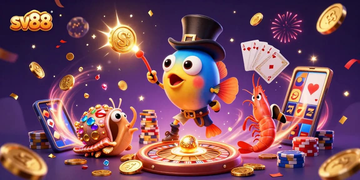 sv88 engages players with exciting golden coin rewards and vibrant casino elements.