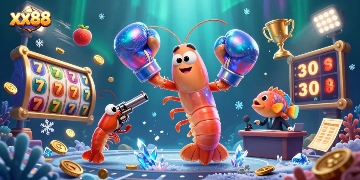 Join the excitement at xx88 with a vibrant slot game scene featuring dynamic characters and casino elements.