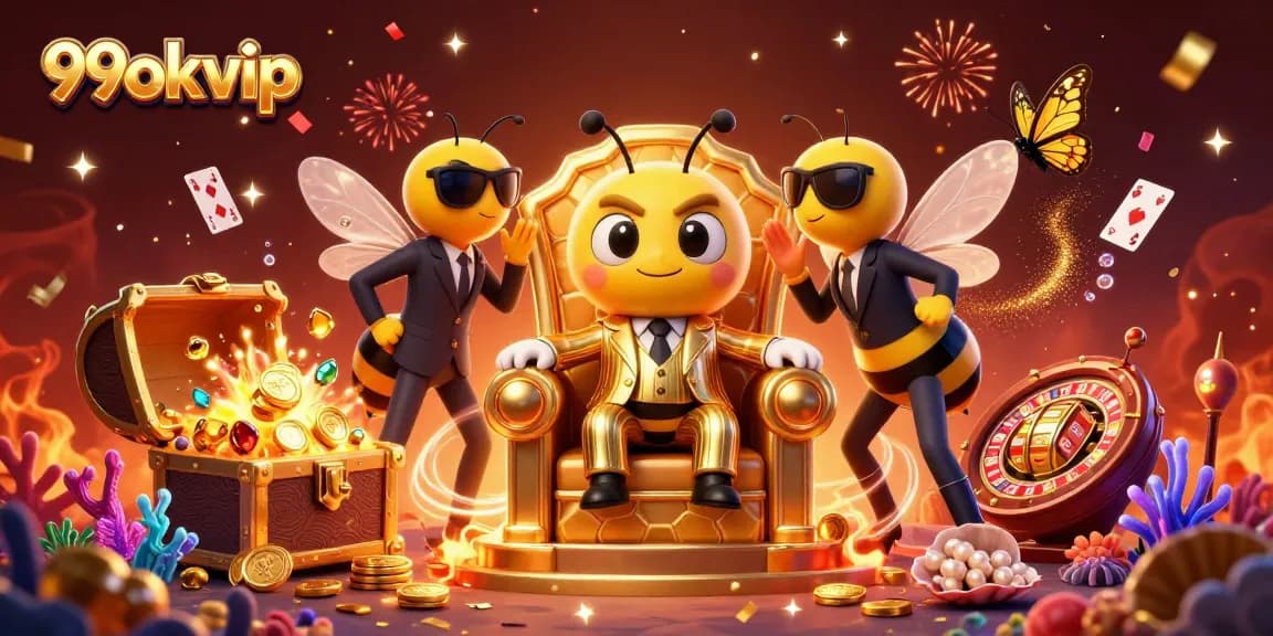 Join the thrill at 99okvip's energetic 3D casino scene, bursting with excitement and fortune.