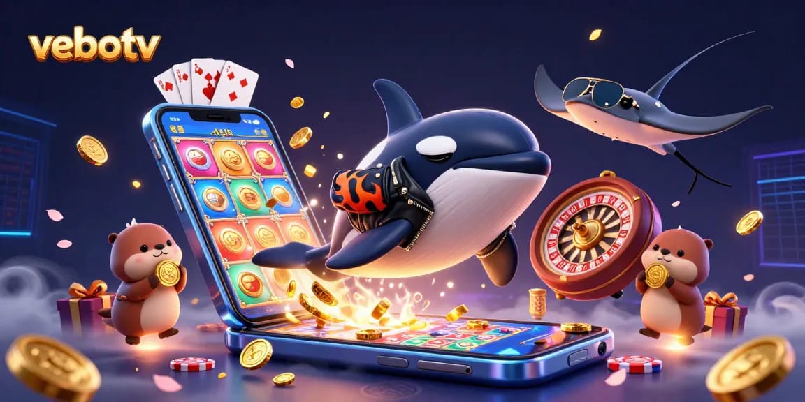 Experience exciting gambling action with vebotv featuring animated characters and vibrant casino elements.