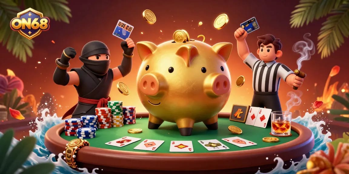 Engage with exciting ON68 action in this vibrant casino scene featuring dynamic characters and rich details.