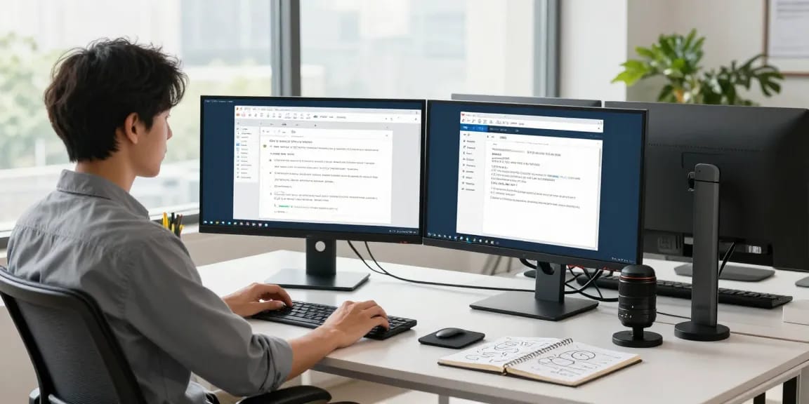 Download WPS Office in a modern workspace featuring productivity tools and bright natural light.
