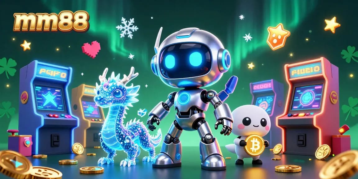 Experience mm88's exciting gaming world with a vibrant 3D casino illustration showcasing dynamic gaming elements.