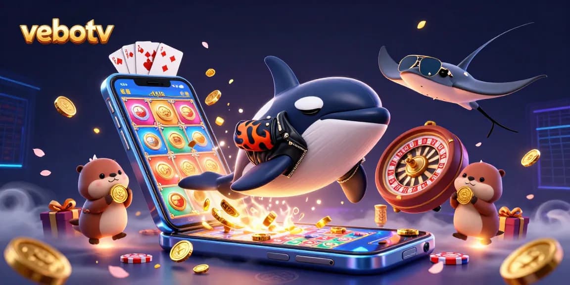 Experience exciting gambling action with vebotv featuring animated characters and vibrant casino elements.