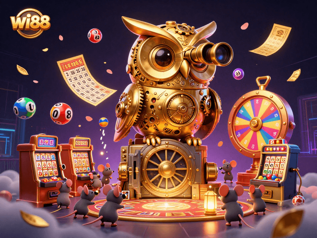 Experience the thrilling excitement of wi88 casino gaming with dynamic lottery balls and a winning atmosphere.