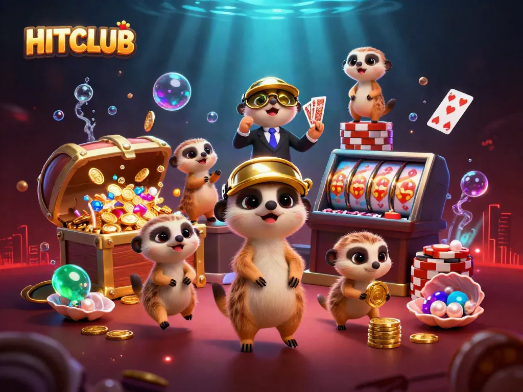 Engage in thrilling excitement at HITCLUB’s casino with vibrant meerkats, treasure, and dynamic game elements.