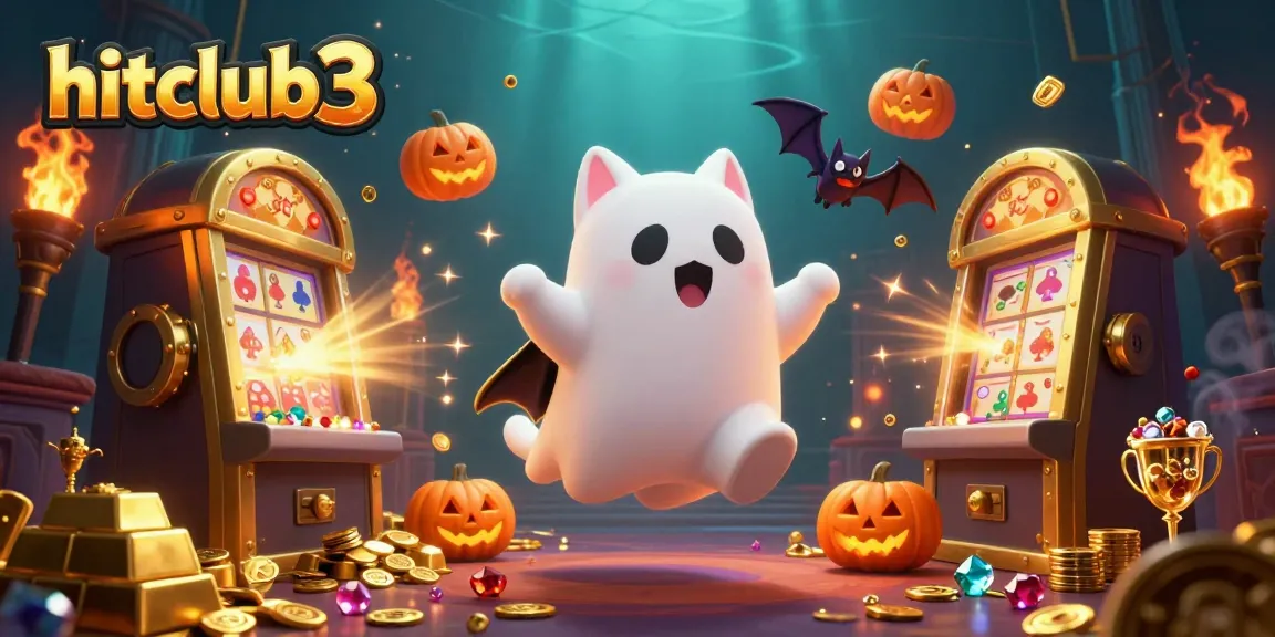 Join the excitement at hitclub3 with vibrant scenes of jackpot fun and glowing treasures in a haunted casino.