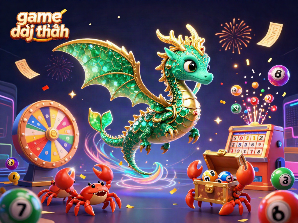 Engage in game đổi thưởng with a vibrant sea dragon and seahorse amidst colorful lottery elements.