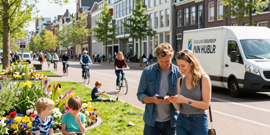 Families enjoying a sunny day in Den Haag while considering verhuisbedrijf den haag for their moves