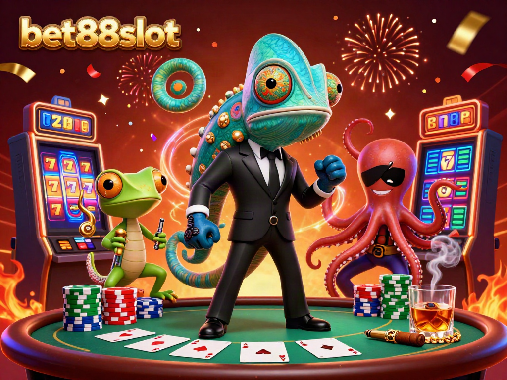 Experience thrilling gameplay at bet88slot with exciting casino elements in this dynamic illustration.