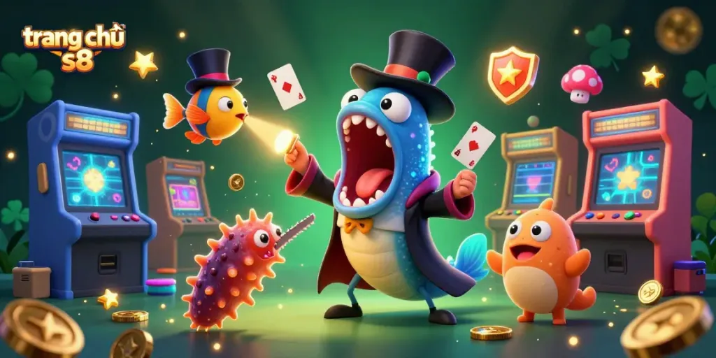Engage with the vibrant trang chủ s8 scene, featuring magical sea creatures and casino excitement.