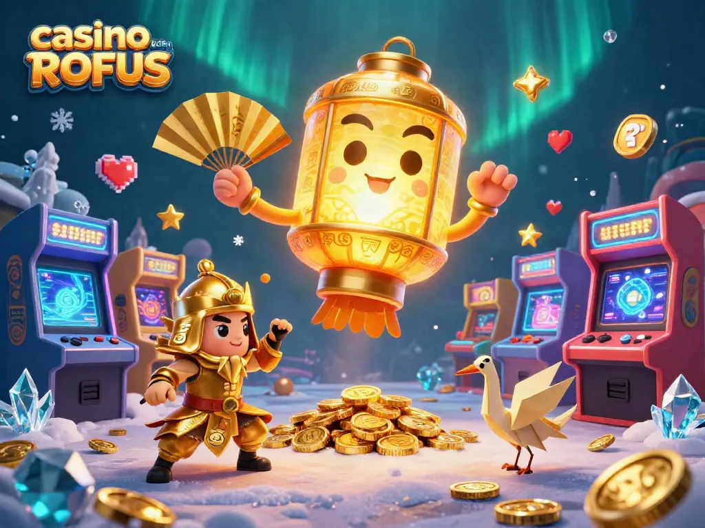 Play exciting games at casino uden ROFUS featuring vibrant characters and rich casino elements.