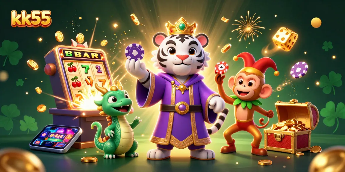Engage with thrilling casino adventures at kk55, featuring vibrant 3D characters and dynamic game elements.