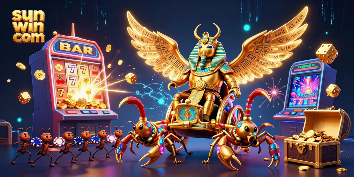 Spin to win at sun win com as the colossal scarab beetle reveals jackpots and thrills.