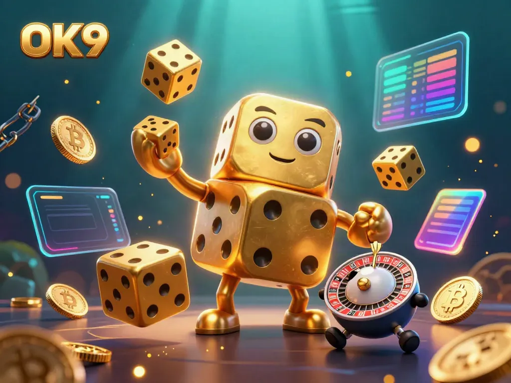 Experience the thrill of gambling at OK9 with a dynamic 3D casino scene packed with excitement.