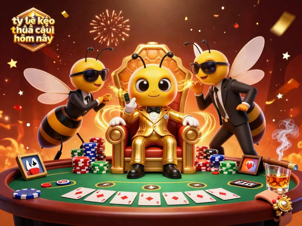 Engage with the thrilling tỷ lệ kèo nhà cái hôm nay seen in a vibrant 3D casino illustration.
