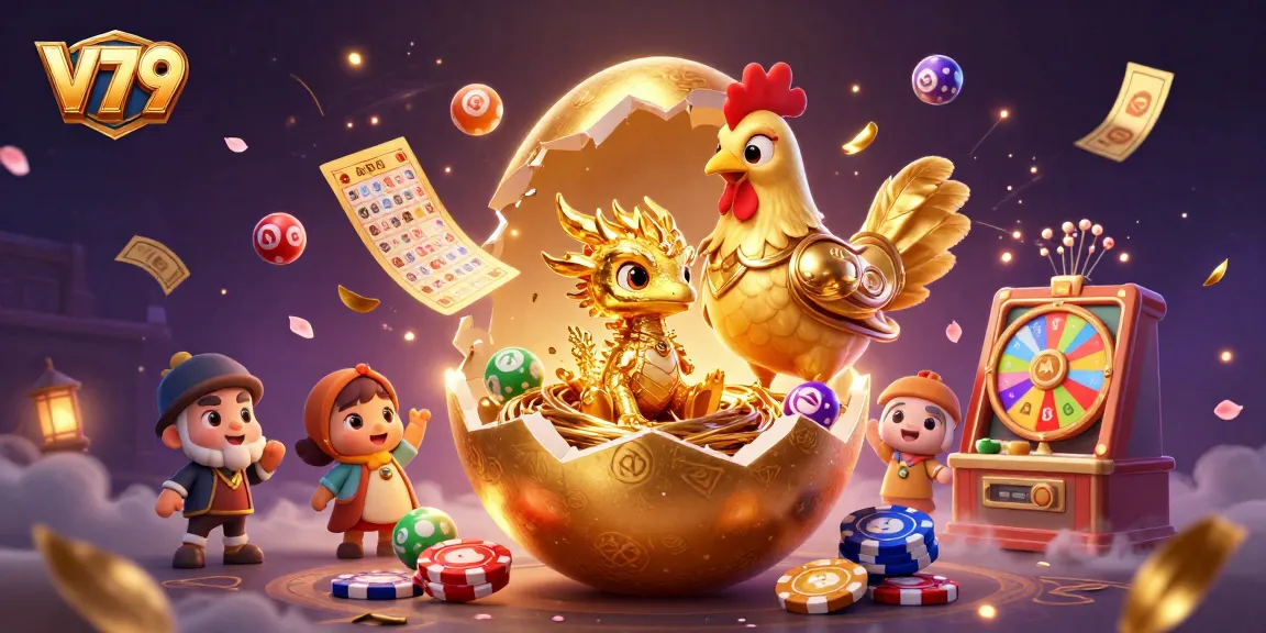 Engage with V79's thrilling games featuring a golden dragon and poker chips in an energetic scene.