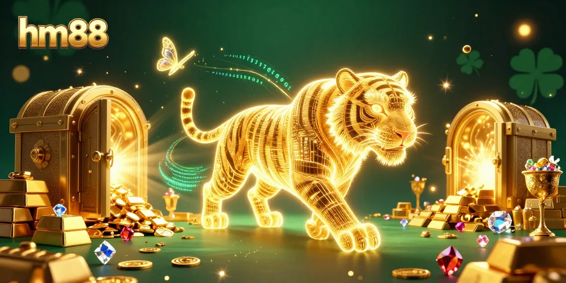 Engage with the thrilling hm88 digital casino adventure featuring a neon tiger and dazzling treasures.