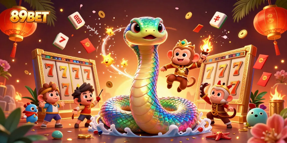 Engage in thrilling gameplay at 89BET with a vibrant 3D casino scene featuring popular game symbols.