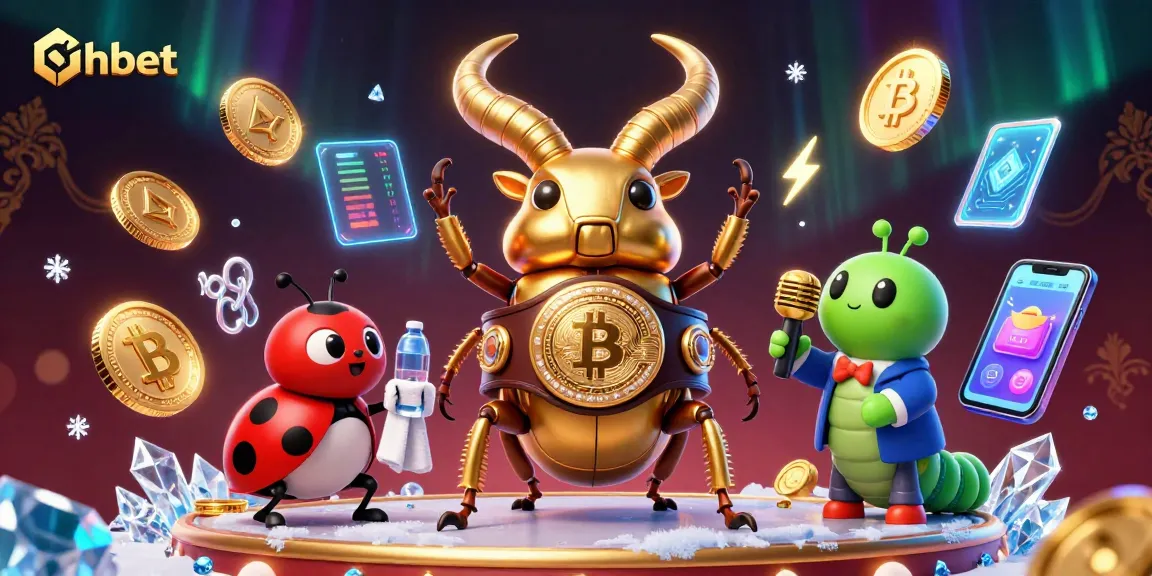 Engage in thrilling shbet action with golden stag beetle and vibrant crypto elements.