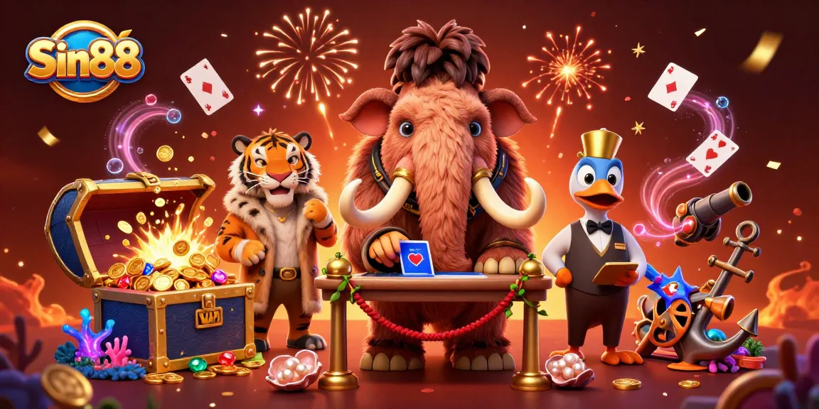 Experience the vibrant Sin88 casino scene with engaging characters and dynamic game elements.