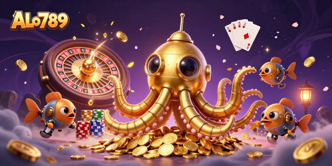 Experience thrilling online gaming at ALo789 with exciting casino elements illustrated dynamically.