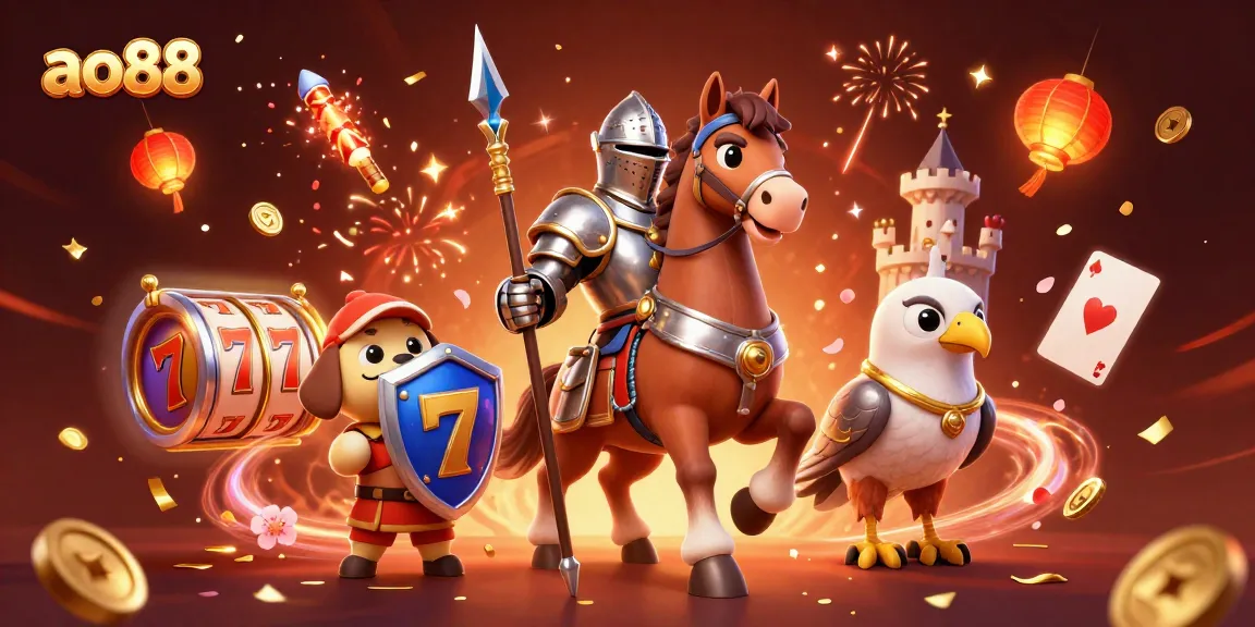 Spin slot reels for exciting wins at ao88 with medieval knights in a vibrant casino scene.