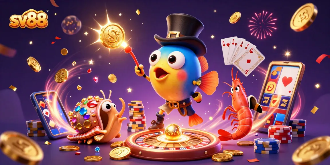 sv88 engages players with exciting golden coin rewards and vibrant casino elements.